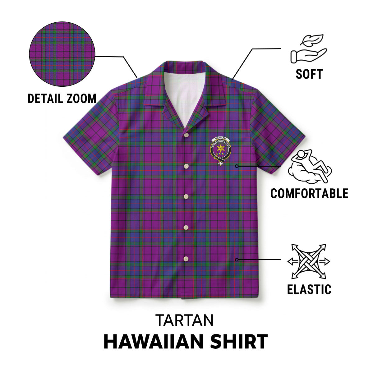 Wardlaw Modern Tartan Crest Hawaiian Shirt