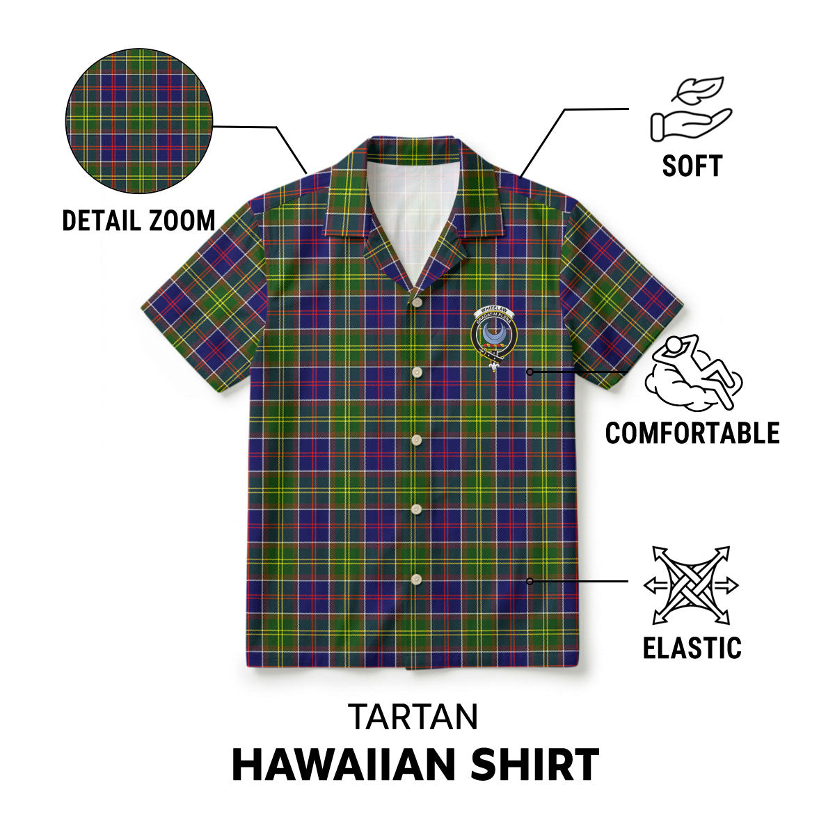 Whitelaw Tartan Crest Hawaiian Shirt