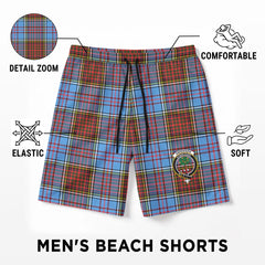 Anderson Modern Tartan Crest Men's Beach Shorts