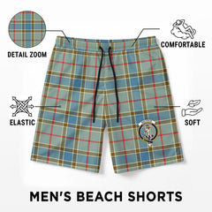 Balfour Blue Tartan Crest Men's Beach Shorts
