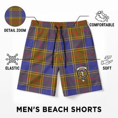 Balfour Modern Tartan Crest Men's Beach Shorts