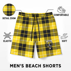 Barclay Dress Modern Tartan Crest Men's Beach Shorts