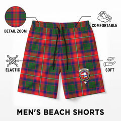 Belshes Tartan Crest Men's Beach Shorts