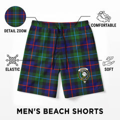 Campbell of Cawdor Modern Tartan Crest Men's Beach Shorts