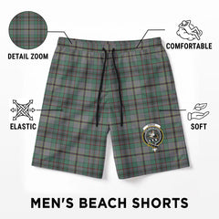 Craig Tartan Crest Men's Beach Shorts