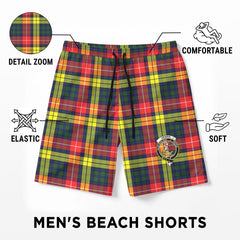 Dewar Tartan Crest Men's Beach Shorts