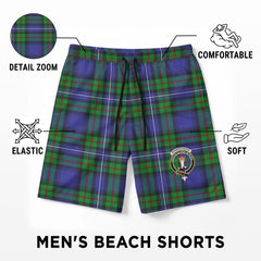 Donnachaidh Tartan Crest Men's Beach Shorts
