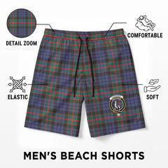 Fletcher of Dunans Tartan Crest Men's Beach Shorts