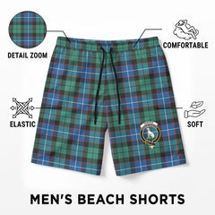 Hunter Ancient Tartan Crest Men's Beach Shorts