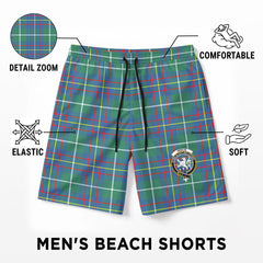 Inglis Ancient Tartan Crest Men's Beach Shorts