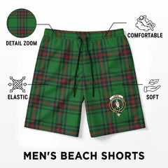 Logie Tartan Crest Men's Beach Shorts