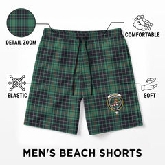 MacAulay Hunting Ancient Tartan Crest Men's Beach Shorts
