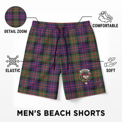 MacDonald Modern Tartan Crest Men's Beach Shorts