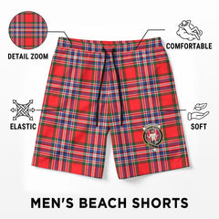 MacFarlane Modern Tartan Crest Men's Beach Shorts