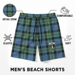 MacKay Ancient Tartan Crest Men's Beach Shorts