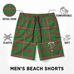 MacKinnon Hunting Modern Tartan Crest Men's Beach Shorts