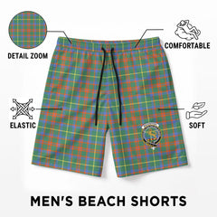 MacKintosh Hunting Ancient Tartan Crest Men's Beach Shorts
