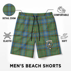 MacMillan Hunting Ancient Tartan Crest Men's Beach Shorts