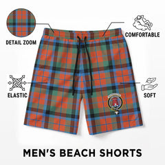 MacNaughton Ancient Tartan Crest Men's Beach Shorts