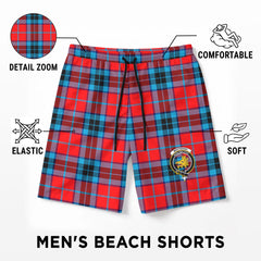 MacTavish Modern Tartan Crest Men's Beach Shorts