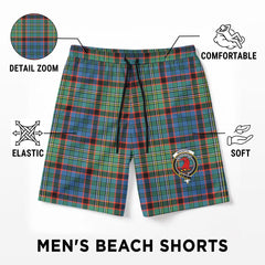 MacNicol Hunting Ancient Tartan Crest Men's Beach Shorts