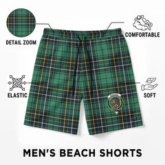 McAlpine Ancient Tartan Crest Men's Beach Shorts