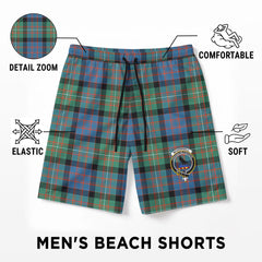 McDonnell of Glengarry Ancient Tartan Crest Men's Beach Shorts