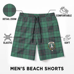 McLean Hunting Ancient Tartan Crest Men's Beach Shorts