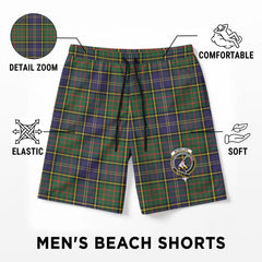 McMillan Hunting Modern Tartan Crest Men's Beach Shorts