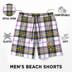 McPherson Dress Modern Tartan Crest Men's Beach Shorts