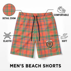 Munro Ancient Tartan Crest Men's Beach Shorts