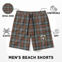 Murray of Atholl Weathered Tartan Crest Men's Beach Shorts