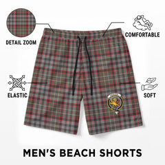Nicolson Hunting Weathered Tartan Crest Men's Beach Shorts