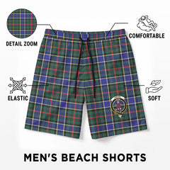 Ogilvie Hunting Modern Tartan Crest Men's Beach Shorts
