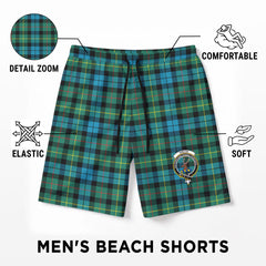 Rollo Ancient Tartan Crest Men's Beach Shorts