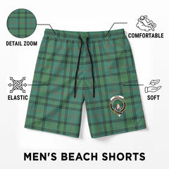 Ross Hunting Ancient Tartan Crest Men's Beach Shorts