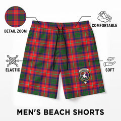 Roxburgh District Tartan Crest Men's Beach Shorts