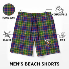 Whiteford Tartan Crest Men's Beach Shorts