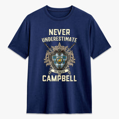Campbell Dress Ancient Tartan Crest 2D T-shirt - Never Underestimate Style