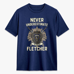 Fletcher of Dunans Tartan Crest 2D T-shirt - Never Underestimate Style