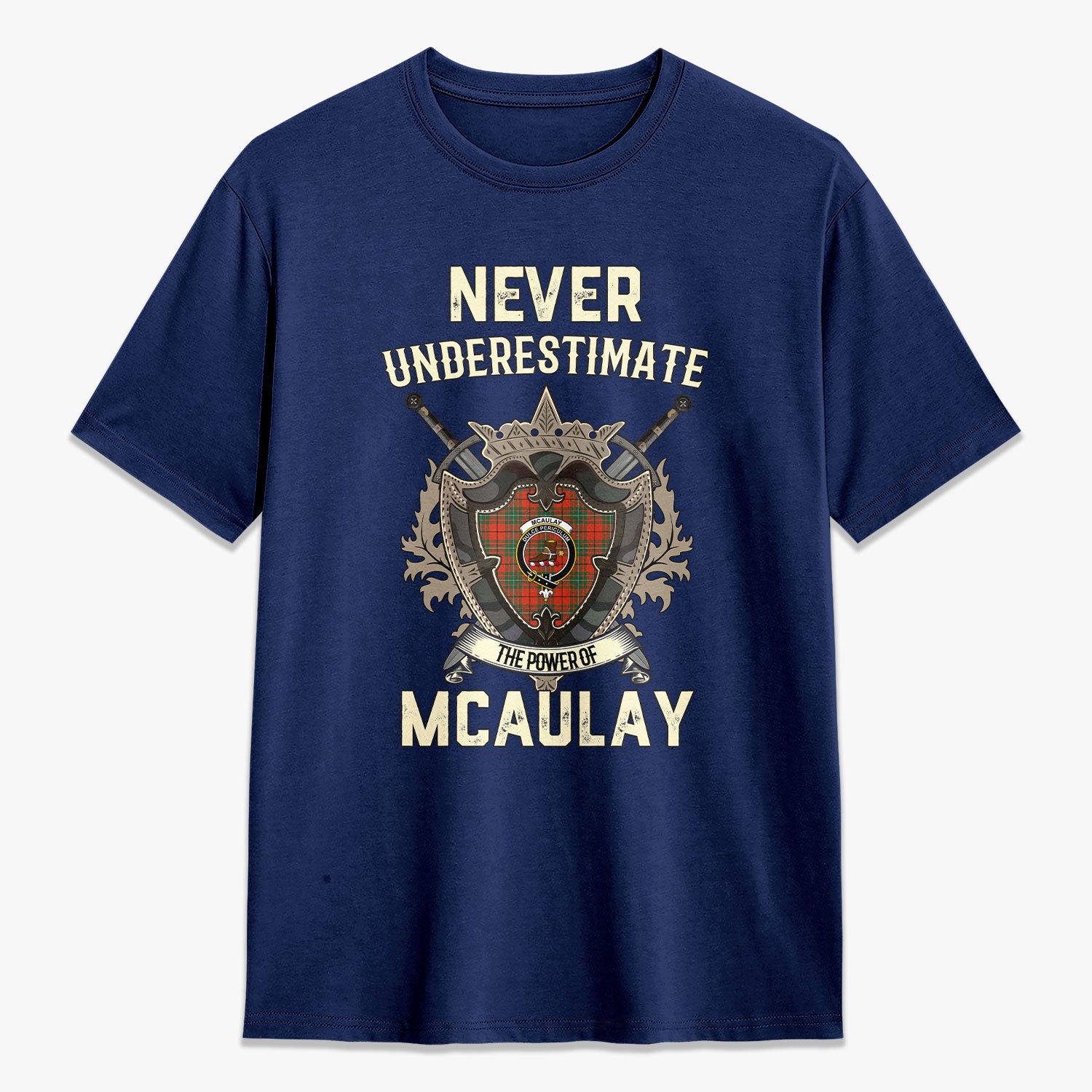 McAulay Ancient Tartan Crest 2D T-shirt - Never Underestimate Style