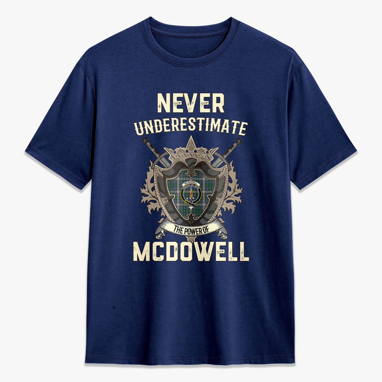 McDowell (MacDowell) Tartan Crest 2D T-shirt - Never Underestimate Style
