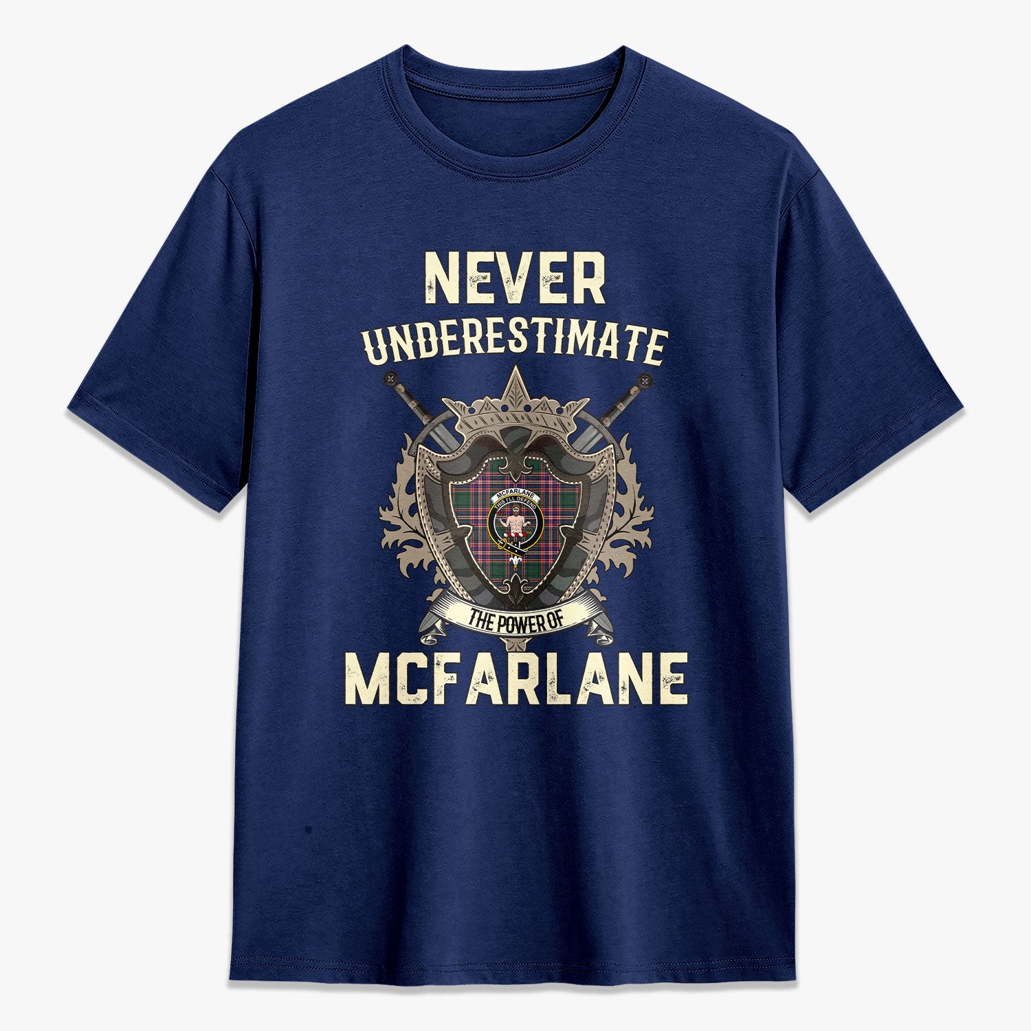 McFarlane Hunting Modern Tartan Crest 2D T-shirt - Never Underestimate Style