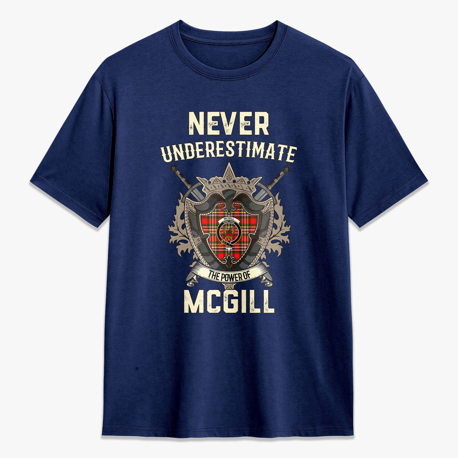 McGill Modern Tartan Crest 2D T-shirt - Never Underestimate Style