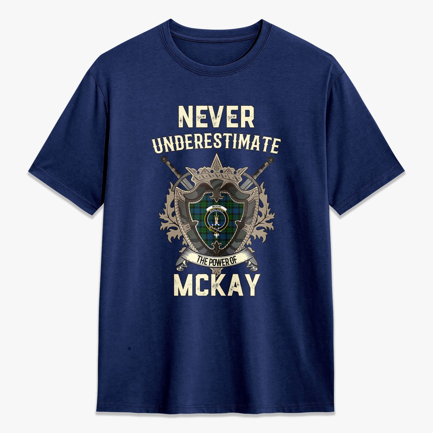 McKay Modern Tartan Crest 2D T-shirt - Never Underestimate Style