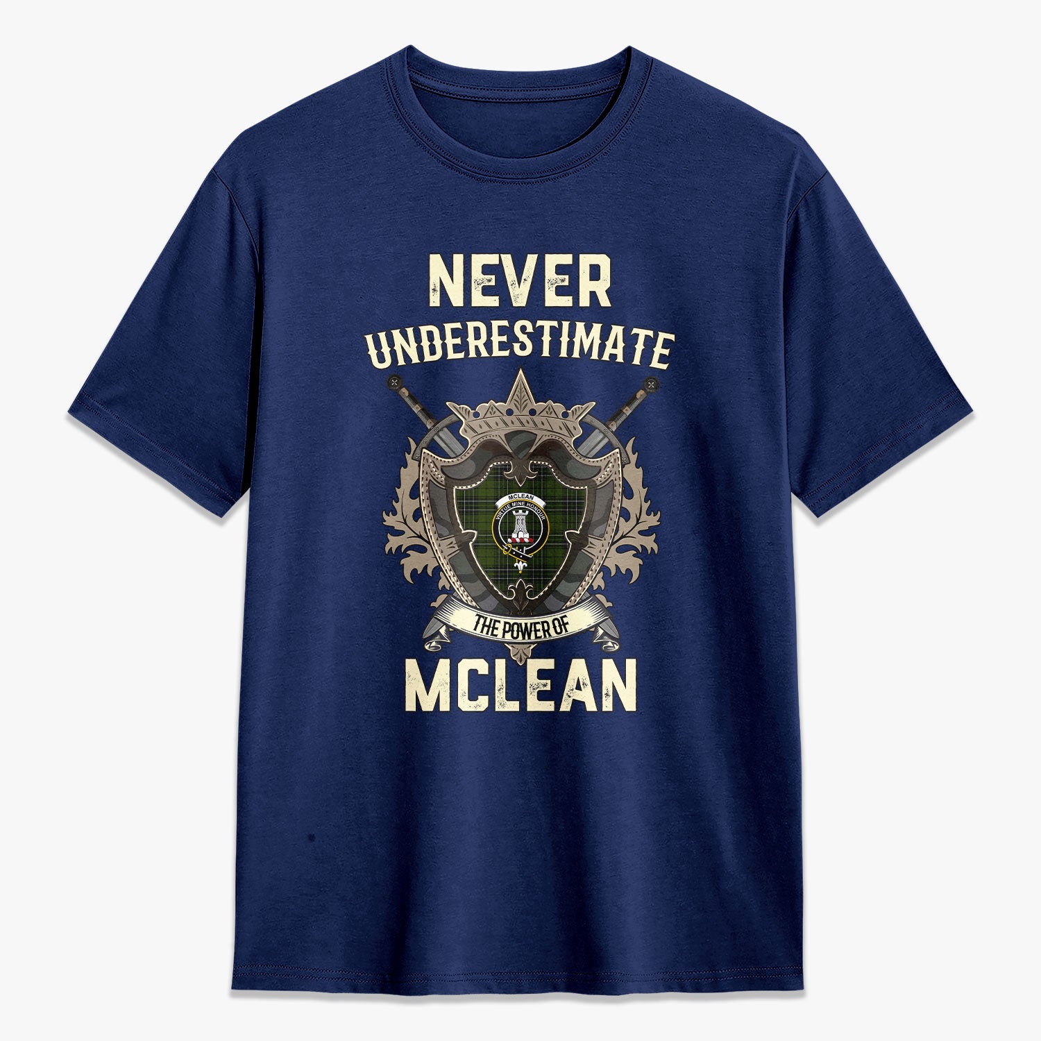 McLean Hunting Tartan Crest 2D T-shirt - Never Underestimate Style
