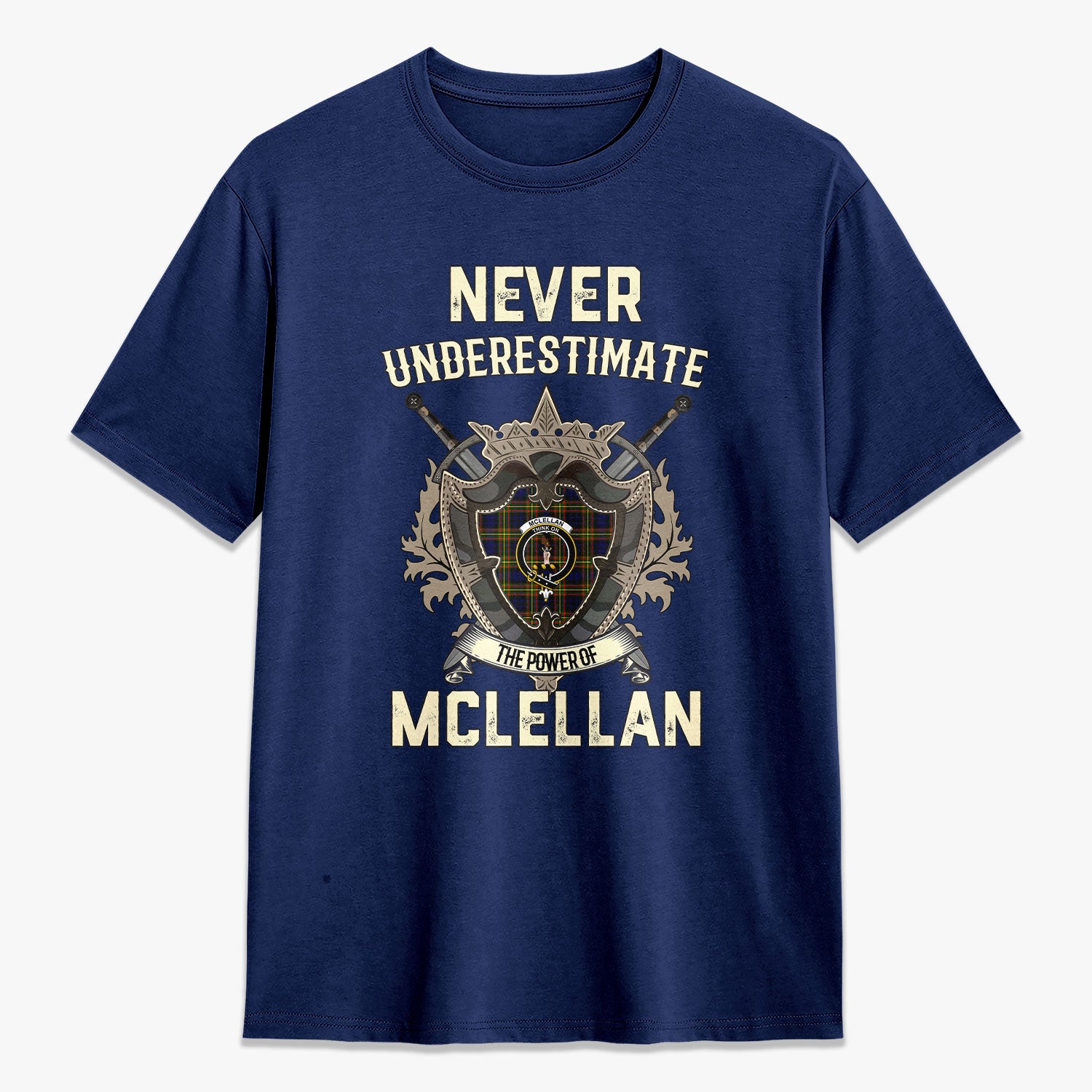 McLellan Modern Tartan Crest 2D T-shirt - Never Underestimate Style