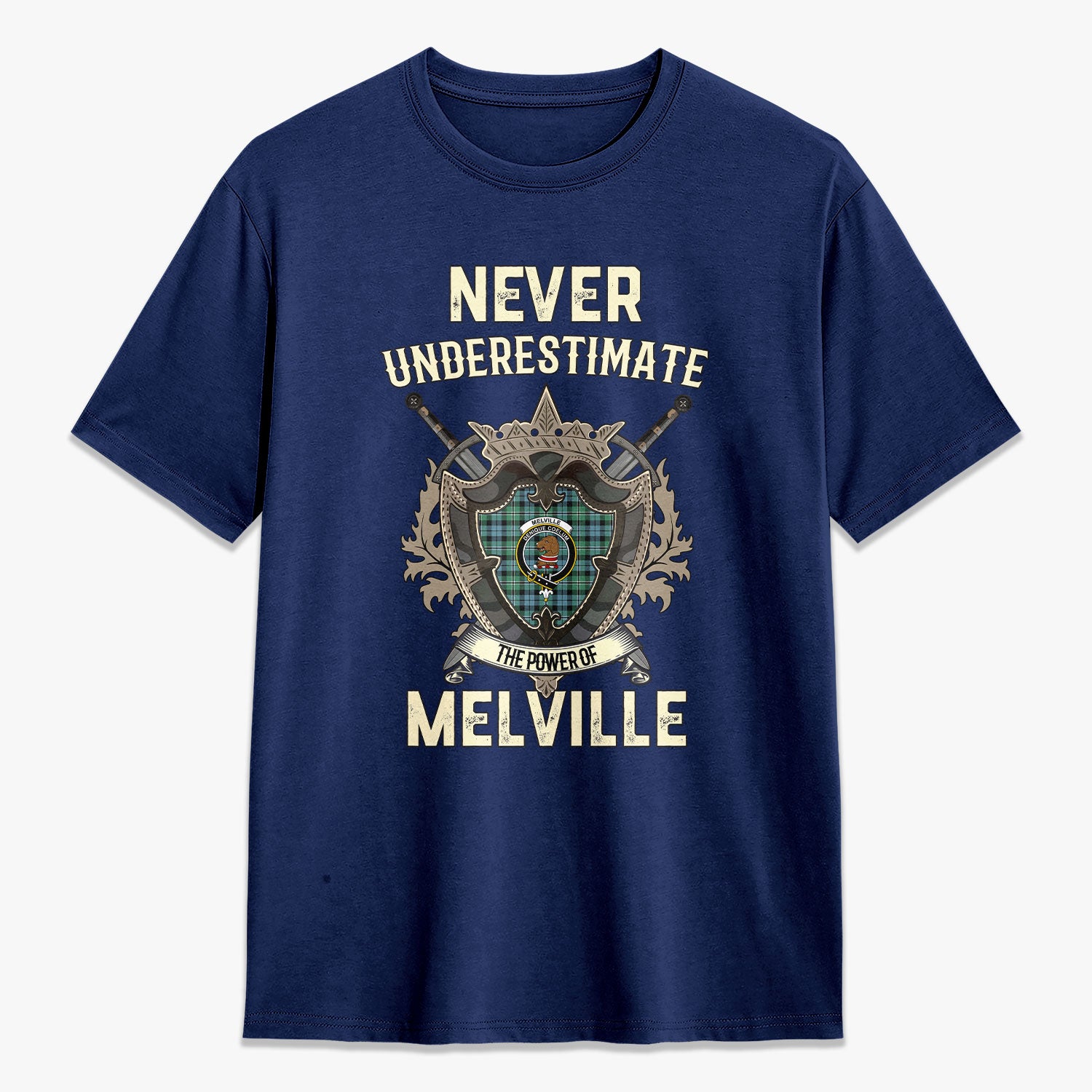 Melville Tartan Crest 2D T-shirt - Never Underestimate Style