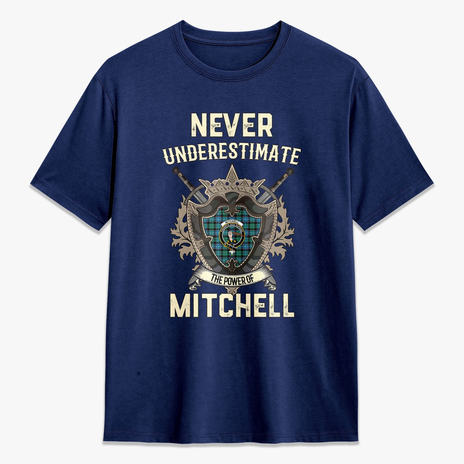 Mitchell Ancient Tartan Crest 2D T-shirt - Never Underestimate Style