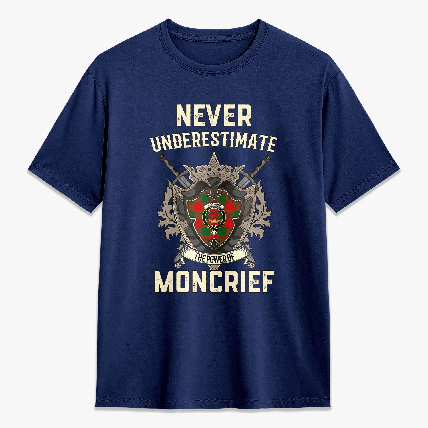 Moncrief Tartan Crest 2D T-shirt - Never Underestimate Style